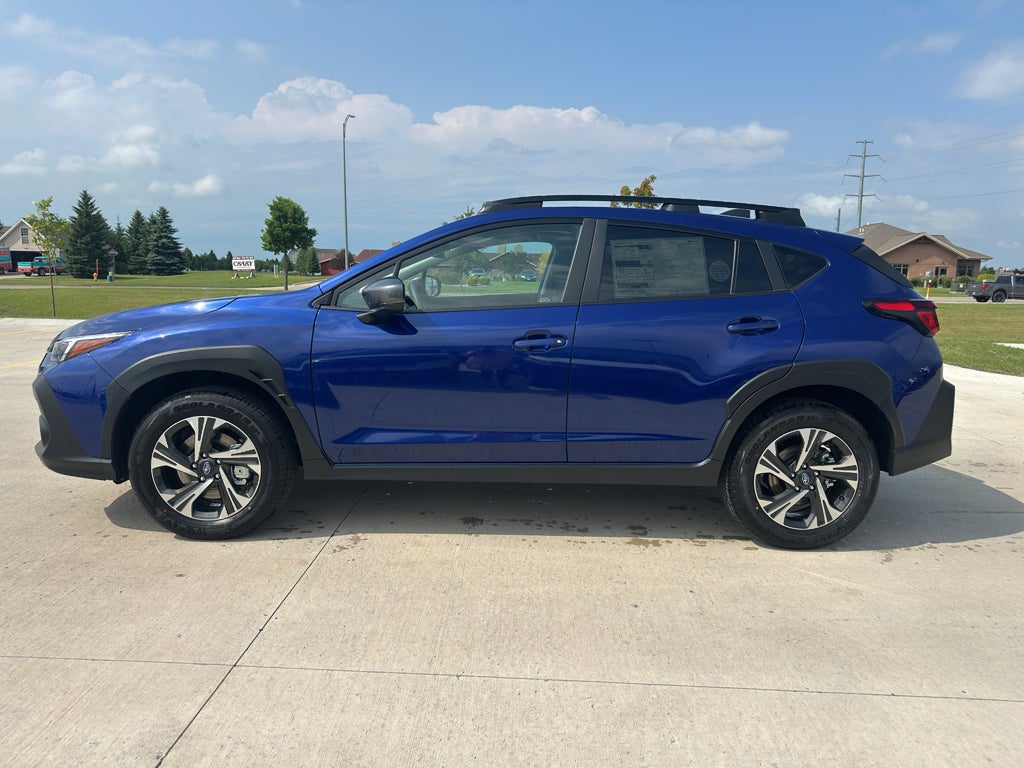 2026 Subaru CROSSTREK Premium in Sapphire Blue Pearl — front three-quarter view