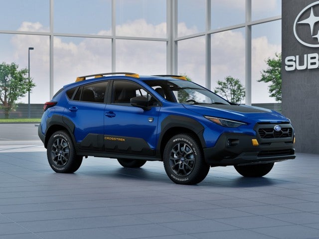 2026 Subaru CROSSTREK Wilderness in Sapphire Blue Pearl — front three-quarter view