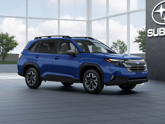 2026 Subaru FORESTER Premium in Daybreak Blue Pearl — front three-quarter view