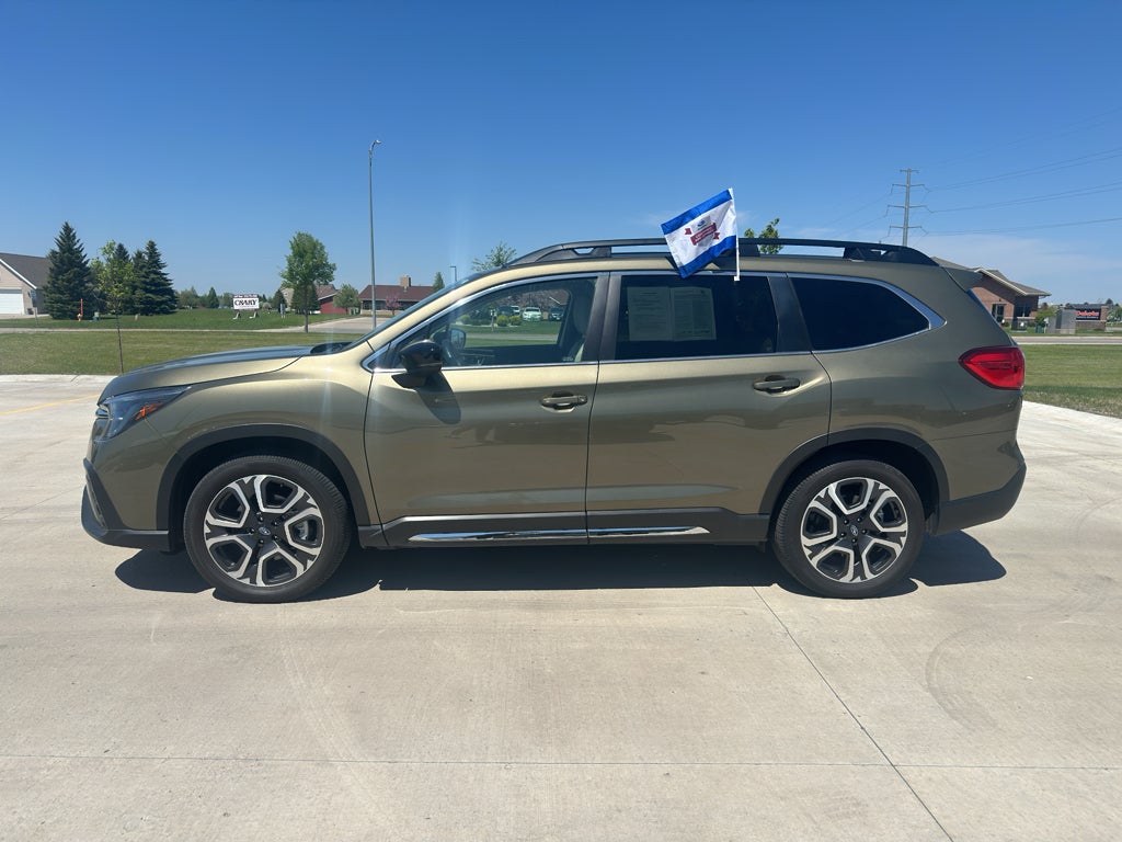 2025 Subaru Ascent Limited in Autumn Green Metallic — front three-quarter view
